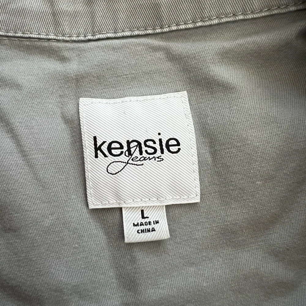 Kensie Jeans Military Utility Jacket Womens Size L Cargo Pockets Zip Front - Picture 9 of 14